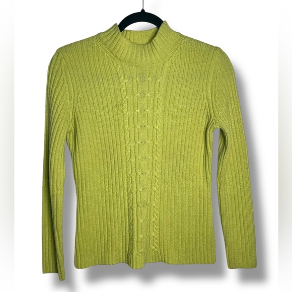 Requirements Sweaters - Lime sparkle mock turtleneck sweater